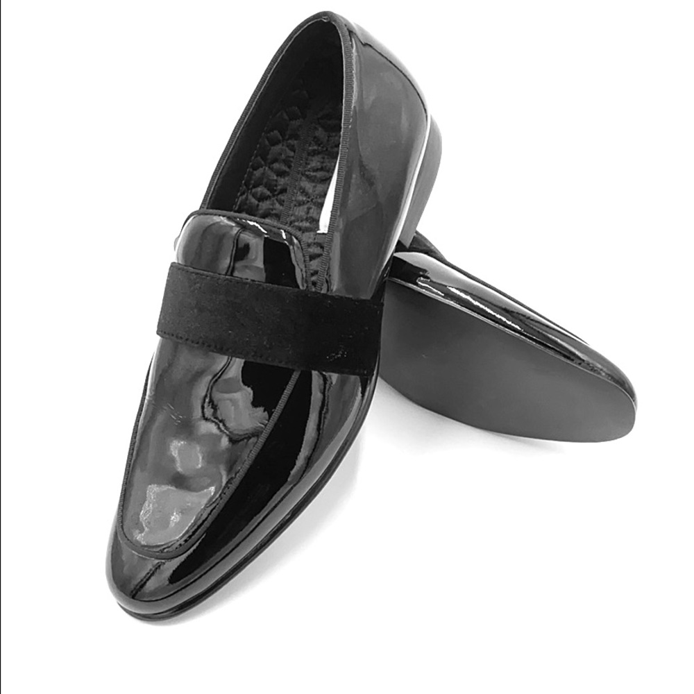 NEW Steve Madden men’s black patent slip ons